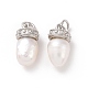Ciondoli con perle di conchiglia placcate in cremagliera ZIRC-C042-16P-1