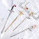 OLYCRAFT 4pcs Hair Chopsticks Rose Sword Hair Stick Chinese Style Hair Chopsticks with Rhinestone Retro Alloy Hair Pins Hair Accessories for Performance Costume Proms Party - 4 Styles MRMJ-OC0003-07-5