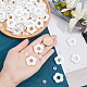 Arricraft 100 個 2 サイズのプラスチック模造パールビーズ  クリーミーな白い花の形のビーズフレーム 5 花びらの花ルースビーズ diy クラフトネックレスブレスレットジュエリーメイキング用 OACR-AR0001-11-3