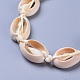 Collana di perline regolabili conchiglia e set di gioielli bracciali SJEW-JS01019-04-4
