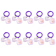Dicosmétique 10 pièces lumineux lapin porte-clés carré avec lapin porte-clés coeur lapin porte-clés lilas résine porte-clés brille dans le noir porte-clés pour femmes sacs à main sacs à main sac décor KEYC-DC0011-12-1