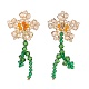Aretes colgantes flor de la vida de cristal austriaco de imitación EJEW-TA00029-02-3