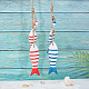 スーパーファインディング2セット2色プリント木製ビッグペンダント  麻縄で飾る木の家歓迎  魚  ミックスカラー  45cm  ビーズ：2cm  小魚：14.7x4.7x1.6cm  大型魚：19x5.7x1.7cm  1セット/色 WOOD-FH0001-64-2