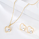 Clear Cubic Zirconia Heart Jewelry Set with Plastic Imitation Pearl ZC3739-1-3