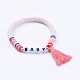 Bracelets élastiques faits à la main de perles heishi en pâte polymère BJEW-JB05086-2