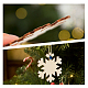 Olycraft100pcsクリスマス木製オーナメント天然木吊り飾りウッドスノーマンスノーフレーク  クリスマスベルソックスツリー＆クリスマススタッグとベル＆ロープでDIYクリスマスハンギング WOOD-FG0001-02-5