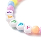 Set di braccialetti elasticizzati con perline acriliche opache per bambini BJEW-JB06589-11