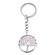Porte-clés chakra en quartz rose naturel G-N0326-003G-1