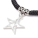 2Pcs 2 Color Alloy Star Charm Bracelets Set BJEW-TA00394-3