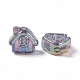 Placage uv perles acryliques irisées arc-en-ciel PACR-M003-02-3