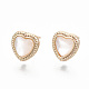 Brass Micro Pave Clear Cubic Zirconia Stud Earring Findings KK-T062-49G-NF-1