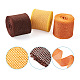 Yilisi 3 rouleaux 3 couleurs de ruban d'emballage en polyester imitation lin OCOR-YS0001-02B-4