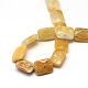 Rectangle facettes perles de jade jaune brins X-G-R304-13-2