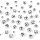 Benecreat 80 pièces 4 tailles de véritables perles d'espacement plaquées platine KK-BC0008-89-4
