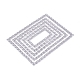 炭素鋼カッティングダイステンシル  DIYスクラップブッキング/フォトアルバム用  装飾的なエンボス印刷紙のカード  長方形  マットプラチナカラー  139x106.6x0.8mm DIY-K015-06-2