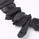 天然石ブラックトルマリンビーズ連売り  牙の形状  ナゲット  18~59x10~18x3~5mm  穴：1mm  約33~40個/連  14.5インチ G-M005-03-3
