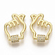 Brass Micro Pave Clear Cubic Zirconia Screw Carabiner Lock Charms ZIRC-S066-003-1