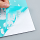 粘着性のシルクスクリーン印刷ステンシル  木に塗るため  DIYデコレーションTシャツ生地  ターコイズ  言葉  28x22cm DIY-WH0173-021-08-3