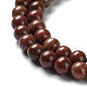 Chapelets de perles en pierre en bois naturel G-P516-A02-02-3