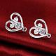 Gorgeous Sweet Heart Design Brass Cubic Zirconia Stud Earrings EJEW-BB08803-S-5