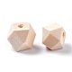 Faceted Unfinished Wood Beads WOOD-WH0014-01-A-2