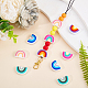 SUNNYCLUE 1 Box Silicone Beads Rainbow Shape Double Sided Soft Spacer Loose Chunky Silicone Beads for Jewelry Making Center Drilled Bead Flatback Keychain Supplies Lanyard Bracelet Necklace Crafting SIL-SC0001-06-5