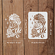プラスチック再利用可能な描画絵画ステンシル テンプレート  ファブリック タイル 床 家具 木材の塗装用  長方形  女性の模様  297x210mm DIY-WH0202-359-2