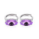 Evil Eye Glass Ajuastable Rings RJEW-S048-002P-NF-2