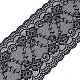 FINGERINSPIRE 180mm Wide Elastic Trim Fabric 9m Stretchy Lace Ribbon (Black) with Floral Pattern for Bridal Wedding Decorations EW-WH0003-02A-1