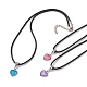 Herz mit Fischschuppenform 304 aus Edelstahl mit Harzanhänger-Halsketten NJEW-JN04571-1