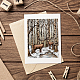 GLOBLELAND Christmas Forest Background Clear Stamps Deer in The Forest Silicone Clear Stamp Seals for Cards Making DIY Scrapbooking Photo Journal Album Decoration DIY-WH0167-56-1057-3