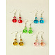 Dangle Glass Earrings EJEW-JE00779-1