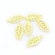 Iron Etched Metal Embellishments Leaf Charms Pendants KK-O015-25-1