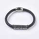 Men's Braided Leather Cord Bracelets BJEW-P194-11-1