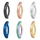 6Pcs 6 Color 304 Stainless Steel Curved Belly Ring Hoop JX496A-02-1