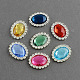 Shining Flat Back Faceted Oval Acrylic Rhinestone Cabochons RB-S020-08-M2-1