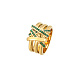 Golden Stainless Steel Rhinestone Wide Band Rings AG2526-3-1