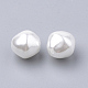 環境に優しいプラスチック模造真珠ビーズ  高い光沢  グレードA  ホワイト  12x12x11.5mm  穴：1.5mm X-MACR-T013-16-2