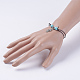 Synthetic Turquoise Bead Charm Bracelets BJEW-JB03567-01-4