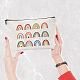 CREATCABIN Rainbow Canvas Cosmetic Bag Makeup Bags Multi-Function Small with Zipper Pouch Gifts for Women Travel Toiletry for Keys Lipstick Card Pencil Case Gift Christmas Thanksgiving 10 x 7 Inch ABAG-WH0029-055-5