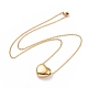 304 Stainless Steel Heart Pendant Necklace for Women NJEW-G018-02G-2