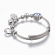 Adjustable 304 Stainless Steel Charm Bangles BJEW-F326-03P-4