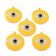 Real 18K Gold Plated Brass Micro Pave Cubic Zirconia Pendants ZIRC-L100-084G-03-1