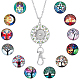 SUNNYCLUE 1 Box 12 Styles ID Badge Lanyards Tree of Life Snap Button Lanyard Necklace Breakaway Women Teacher Fancy Rhinestone Lanyard Interchangeable Stainless Steel Necklace Chain for Badge Holders DIY-SC0023-28-1