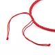 編組ナイロン糸のブレスレット作り  レッド  1-3/8インチ（3.55~5.05cm） AJEW-JB00922-01-2