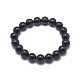 Synthetic Black Stone Bead Stretch Bracelets X-BJEW-K212-B-032-2