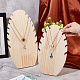 Soportes de exhibición de pulsera desmontables de hoja ovalada de madera de 2 tamaño BDIS-WH0003-22-3