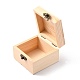 木製収納ボックス  アクセサリー箱  鉄の留め金付き  正方形  バリーウッド  9.9x9.1x6.5cm  内径：76x75mm OBOX-WH0004-03A-4