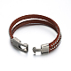 Rétro unisexe de style punk rock bracelets cordon en cuir BJEW-M152-01A-2