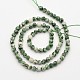 Fili di perle di diaspro spot verde naturale sfaccettate rotonde G-E302-057-4mm-2